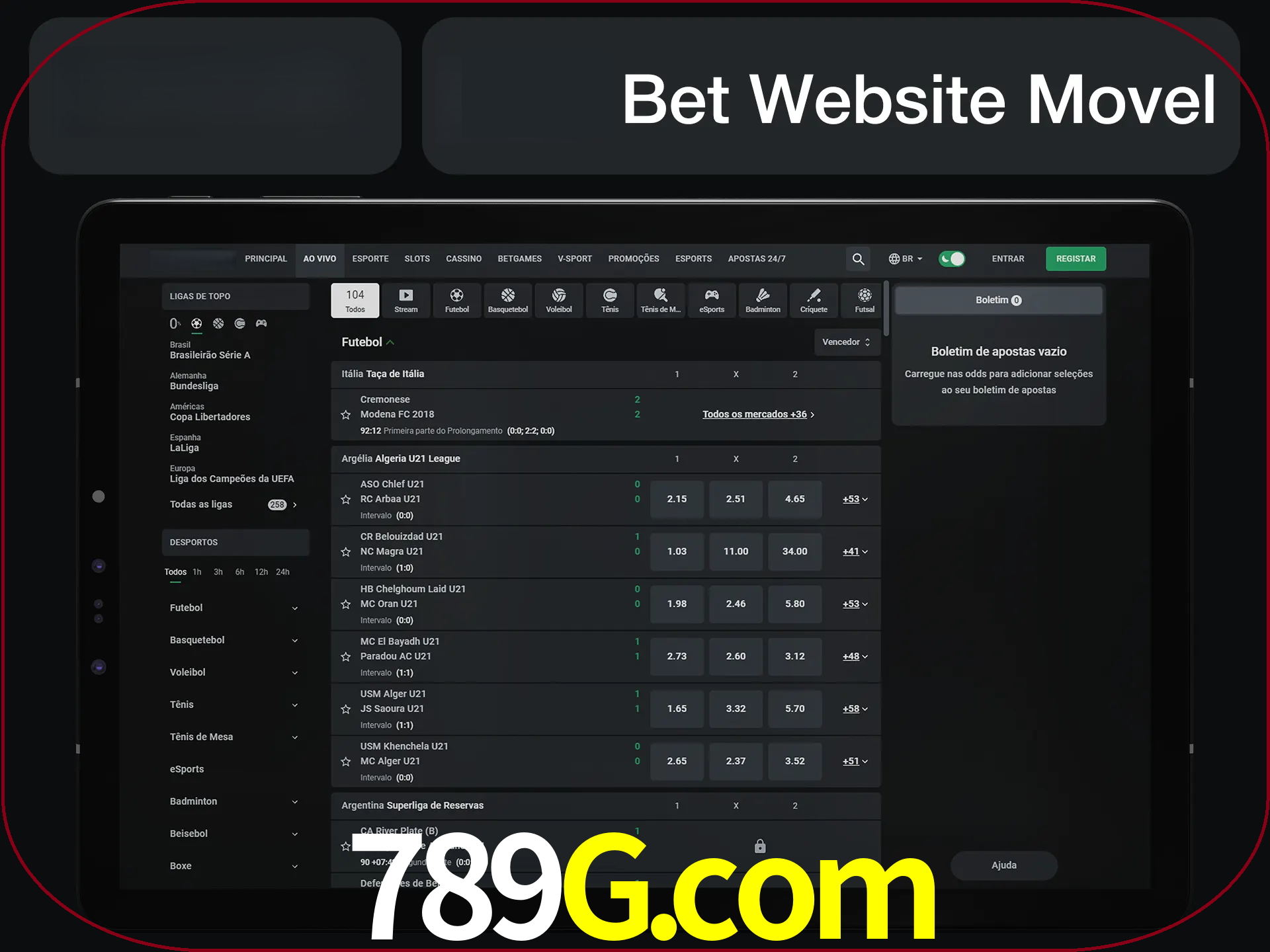 Use nosso website em qualquer dispositivo.